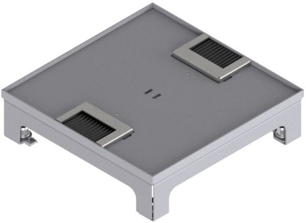 Produktbild UBD 217 054  -  Unterflur-Bodendose UBD 210 small inkl. Deckel, flach (SVZ), ohne Kante, 5mm Vertiefung und 2 Bürstenauslässe